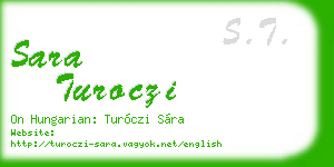 sara turoczi business card